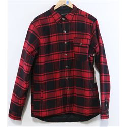 EKUMENIK RED/BLACK PLAID MEN'S LONG SLEEVE BUTTON