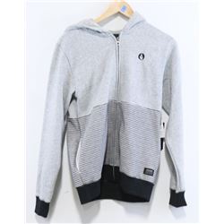 VOLCOM LIGHT GREY & STRIPED YOUTH ZIP UP HOODIE