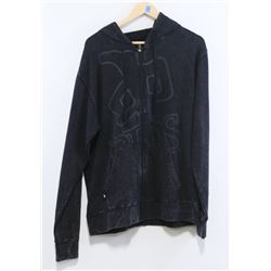 RED DRAGON CHARCOAL WITH LOGO MEN'S ZIP UP HOODIE