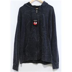 RED DRAGON CHARCOAL WITH LOGO MEN'S ZIP UP HOODIE