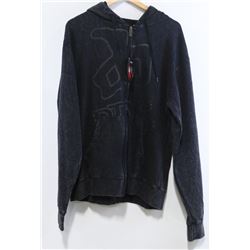 RED DRAGON CHARCOAL WITH LOGO MEN'S ZIP UP HOODIE