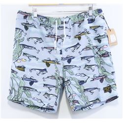 DARKSEAS MEN'S FISH HOOK SWIM TRUNKS SIZE LARGE