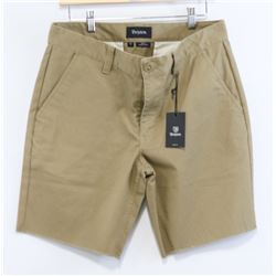 BRIXTON MEN'S KHAKI CHINO SHORTS SIZE 32
