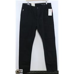 ELEMENT MEN'S BLACK SLIM TAPERED JEANS SIZE 34X32