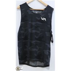 RVCA MEN'S BLACK/GREY CAMO TANK TOP SIZE MEDIUM