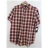 Image 1 : RVCA MEN'S RED/WHITE/BLACK PLAID SHORT SLEEVE