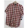 Image 1 : RVCA MEN'S RED/WHITE/BLACK PLAID SHORT SLEEVE