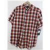 Image 1 : RVCA MEN'S RED/WHITE/BLACK PLAID SHORT SLEEVE
