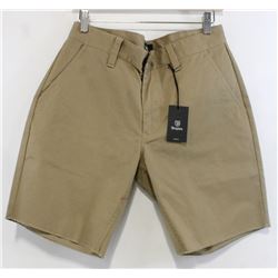 BRIXTON MEN'S KHAKI CHINO SHORTS SIZE 32