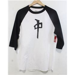 RED DRAGON MEN'S BLACK/WHITE 3/4 LENGTH LOGO SHIRT