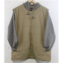 RVCA MEN'S GREY/KHAKI ZIP UP JACKET