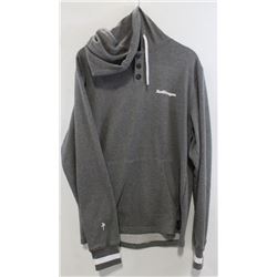 RED DRAGON LIGHT GREY PULL OVER BUTTON UP HOODIE