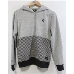 VOLCOM LIGHT GREY/STRIPED YOUTH ZIP UP HOODIE