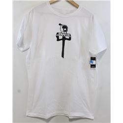 RED DRAGON WHITE MEN'S SKATE TSHIRT SIZE LARGE