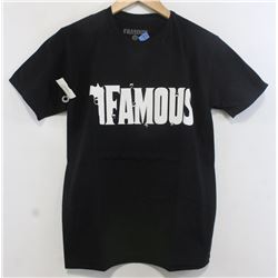 FAMOUS BLACK MEN'S GUN BULLET LOGO TSHIRT SIZE