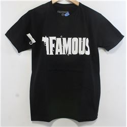 FAMOUS BLACK MEN'S GUN BULLET LOGO TSHIRT SIZE
