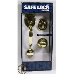 NEW WEISER SAFELOCK SET BRASS