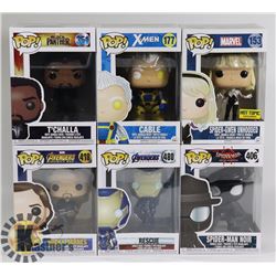 LOT OF 6 ASSORTED FUNKO POP VINYL FIGURES.