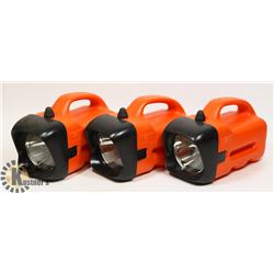 LOT OF 3 EVEREADY 6V FLASHLIGHT (ORANGE)