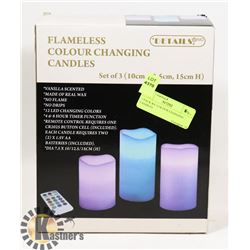 3 PACK R/C COLOUR CHANGING CANDLES