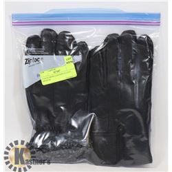 2 PACK MENS LEATHER GLOVES MEDIUM