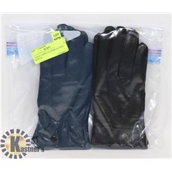 2 PACK LADIES LEATHER GLOVES MEDIUM