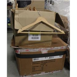 2 BOXES OF WOODEN CLOTHING HANGERS
