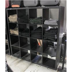 16 PLACE CUBE SHELF. COMES WITH 11 BASKET INSERTS.
