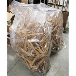 LOT OF 2 XL CLEAR BAGS OF WOODEN HANGERS
