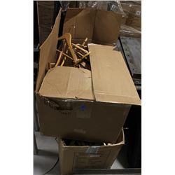 2 LARGE BOXES OF WOODEN CLOTHING HANGERS