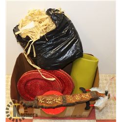 LARGE BOX W/MISC. ASIAN INSPIRED HOME
