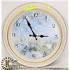 Image 1 : WHITE CLOCK WITH WINTER SCENE