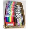 Image 1 : BOX W/22 NEW PACKS OF MARKERS & 17 NEW