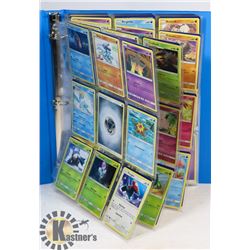 BINDER OF NEWLY OPENED 180 ASST POKEMON CARDS.