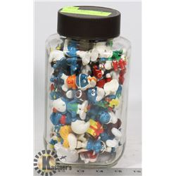 JAR OF SMURF COLLECTIBLE TOYS.
