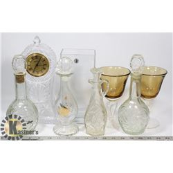 LOT OF MOSTLY CRYSTAL ITEMS AND SOME GLASS ITEMS.