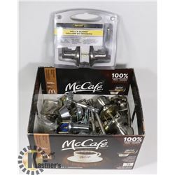 BOX OF ASSORTED DOOR HARDWARE