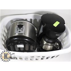 SUNBEAM COFFEE MAKER AND OSTER RICE COOKER.