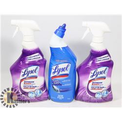2 LYSOL BATHROOM CLEANERS & A TOILET BOWL CLEANER