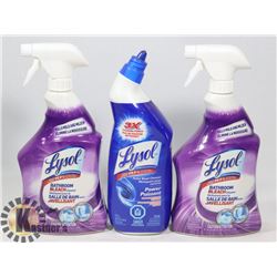 2 LYSOL BATHROOM CLEANERS & A TOILET BOWL CLEANER