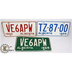 LOT OF 3 ALBERTA LICENSE PLATES