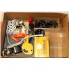 Image 1 : LARGE BOX OF OFFICE SUPPLIES INCLUDING TICKET GUN