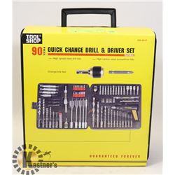 NEW 90 PC QUICK CHANGE DRILL & DRIVER
