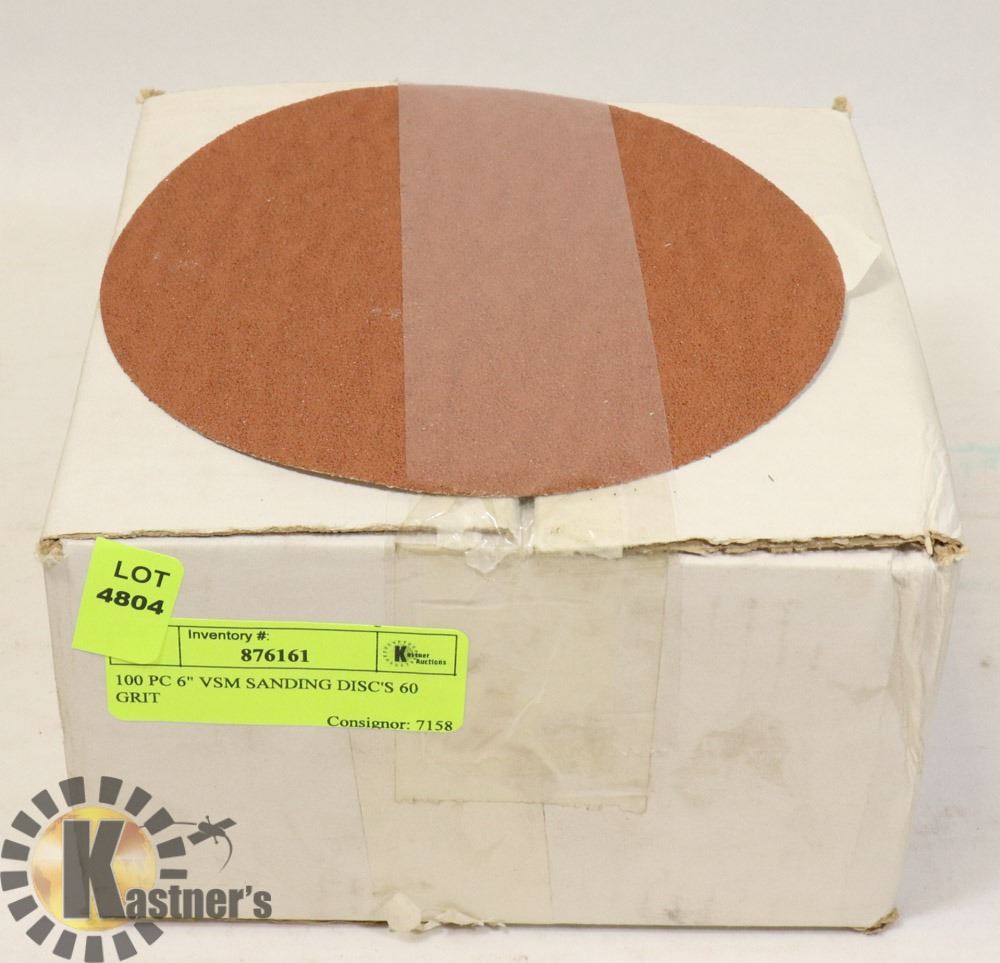100 PC 6" VSM SANDING DISC'S 60 GRIT