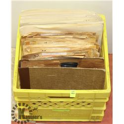 MILK CRATE OF 78 RPM RECORDS.