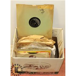 BOX OF ASSORTED 78 RPM RECORDS.