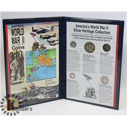 LOT OF 5 SILVER 1943-1945 USA WWII ERA COINS IN