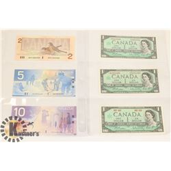 LOT OF 6 VARIOUS CANADIAN BANK NOTES.