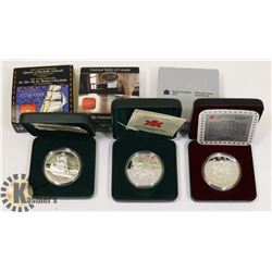 LOT OF THREE 1994/99/01 SILVER CANADIAN DOLLARS