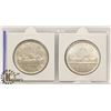 Image 1 : 1936 & 1939 SILVER CANADIAN ONE DOLLAR COINS.